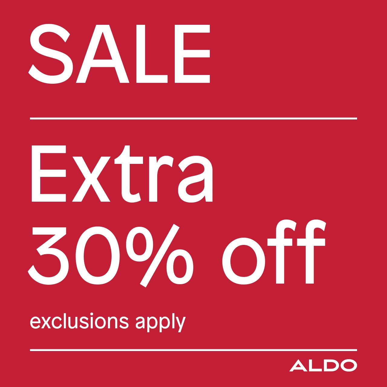 ALDO - Campaign 111 - Extra 30 Off Sale - EN - Image Set 1 - 1280x1280