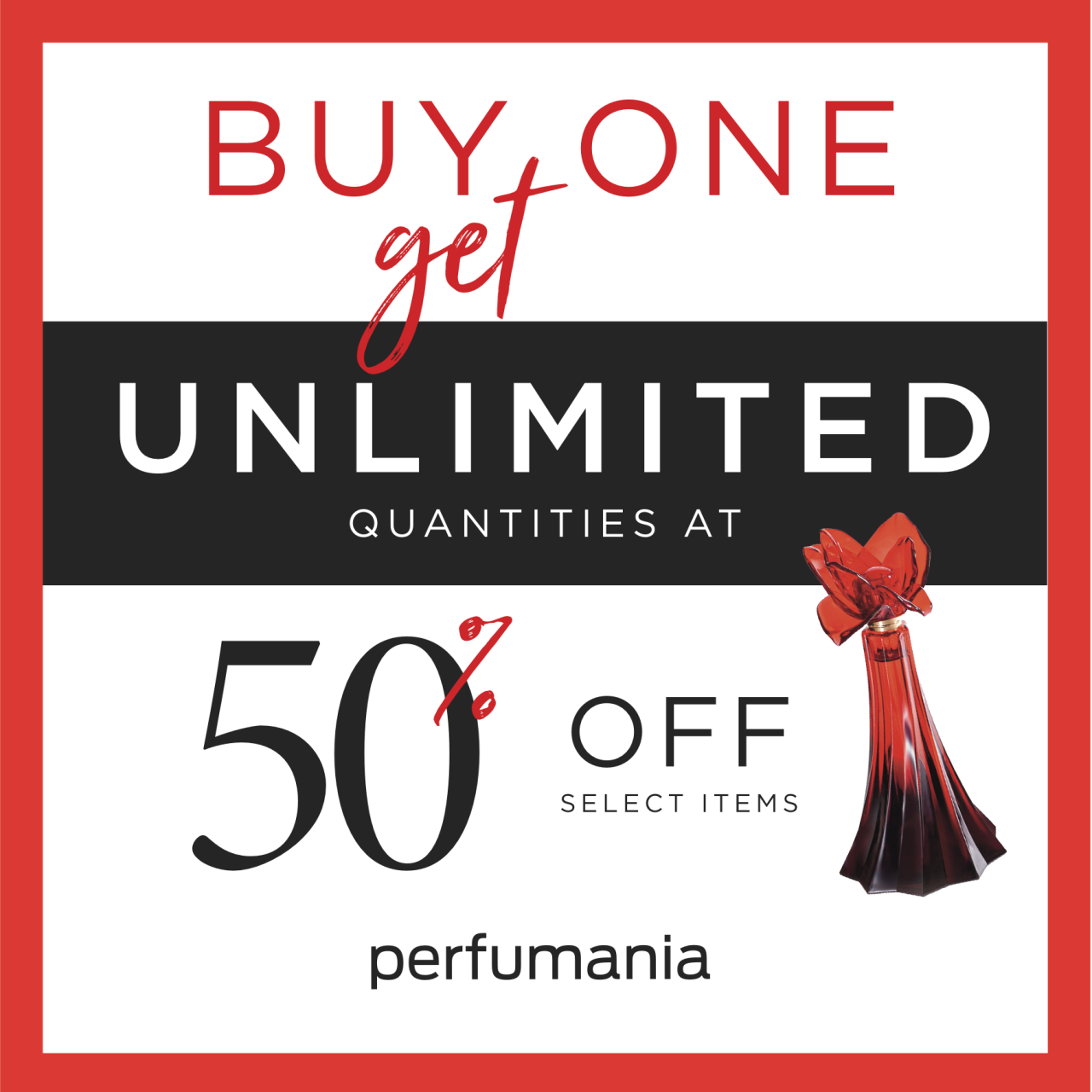 Perfumania - Campaign 394 - Buy One Get One 50 Off on Select Scents! - EN - Image Set 1 - 1280x1280